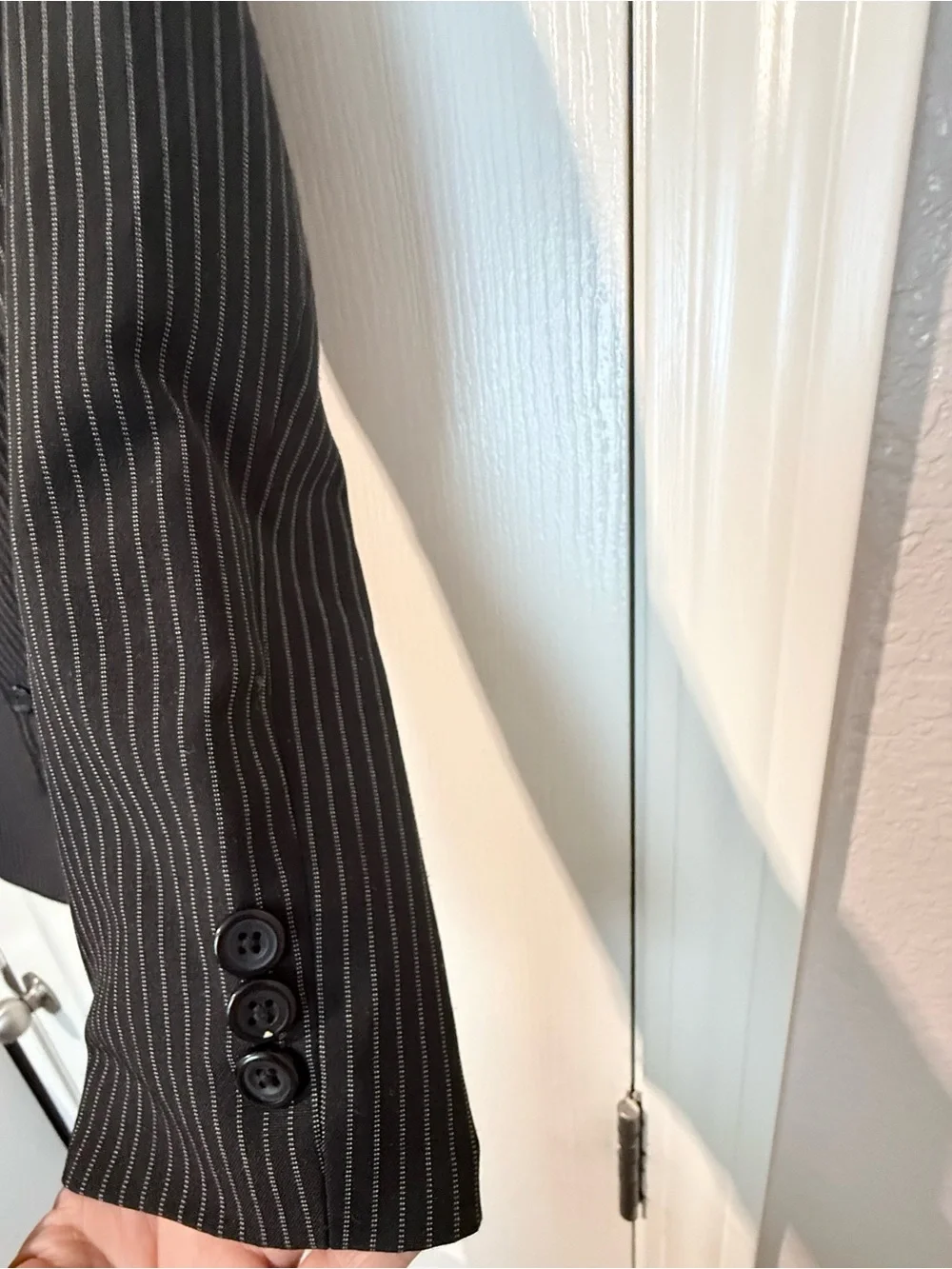 Boys Black Pinstripe 2-Piece Suit Size 12 – Blazer & Dress Pants Formal